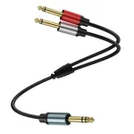 Gold Plated 6.35mm Male Dual Sound TRS Stereo to 2 x 6.35mm Male TS Mono Y Splitter Adapter Audio Cable, 0.3m, 1m, 2m, 3m, 5m