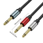 Gold Plated 6.35mm Male Dual Sound TRS Stereo to 2 x 6.35mm Male TS Mono Y Splitter Adapter Audio Cable, 0.3m, 1m, 2m, 3m, 5m - Image 3