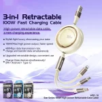 WK WDC-18 Star Series 1.2m 100W USB to 8 Pin / Type-C / Micro USB Retractable Data Cable - Image 4