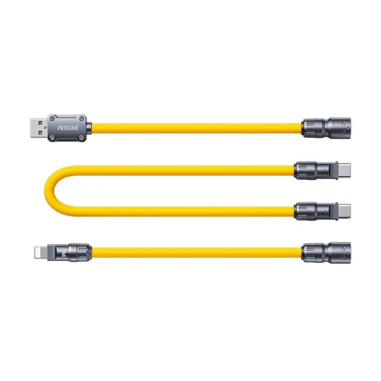 WK WDC-20 Mecha Series Silicone 1.4m 65W 4-in-1 Fast Charging Data Cable, WDC-20