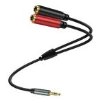 Gold Plated 3.5mm TRS Male to 2 x 6.35mm Female Laptop Y Splitter Adapter Audio Cable, 0.3m, 1m, 2m, 3m, 5m