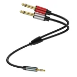 Gold Plated 3.5mm TRS Stereo to Dual 6.35mm TS Mono Y Splitter Adapter Audio Cable, 0.3m, 1m, 2m, 3m, 5m