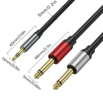Gold Plated 3.5mm TRS Stereo to Dual 6.35mm TS Mono Y Splitter Adapter Audio Cable, 0.3m, 1m, 2m, 3m, 5m - Image 3