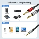 Gold Plated 3.5mm TRS Stereo to Dual 6.35mm TS Mono Y Splitter Adapter Audio Cable, 0.3m, 1m, 2m, 3m, 5m - Image 4