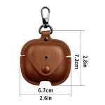 Business Leather Earphone Protective Case with Hook, For AirPods 4 - Image 3