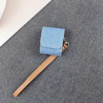 Cowboy Fabric Texture PU Headset Protective Bag, For AirPods 1 / 2 - Image 6