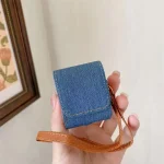 Cowboy Fabric Texture PU Headset Protective Bag, For AirPods 1 / 2 - Image 3