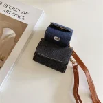 Cowboy Fabric Texture PU Headset Protective Bag, For AirPods 1 / 2 - Image 4