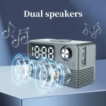 BT509 LED Bluetooth 5.3 Speaker Alarm Clock Music Display Radio - Image 2