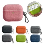 Fine Cloth Texture Earbuds Box PC Case with Hook, For AirPods 4, For AirPods Pro 2 - Image 2