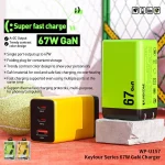WK WP-U157 67W USB-C / Type-Cx2, USB GaN Fast Charger, EU Plug, UK Plug - Image 2