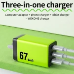 WK WP-U157 67W USB-C / Type-Cx2, USB GaN Fast Charger, EU Plug, UK Plug - Image 6