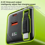 WK WP-U39 65W USB-C / Type-C, USB GaN Fast Charger with 80cm Type-C Cable, EU Plug, US Plug - Image 8