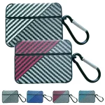 Carbon Fibre Texture PU Earbuds Box PC Case with Hook, For AirPods Pro 2, For AirPods 3, For AirPods Pro - Image 2