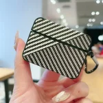 Carbon Fibre Texture PU Earbuds Box PC Case with Hook, For AirPods Pro 2, For AirPods 3, For AirPods Pro - Image 3