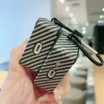 Carbon Fibre Texture PU Earbuds Box PC Case with Hook, For AirPods Pro 2, For AirPods 3, For AirPods Pro - Image 7