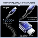 JOYROOM S-A43 60W USB-C / Type-C to USB-C / Type-C Coiled Fast Charging Data Cable, Type-C to Type-C - Image 6