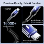 JOYROOM S-A43 3A USB to USB-C / Type-C Coiled Fast Charging Data Cable, USB to Type-C - Image 6