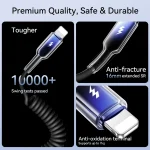 JOYROOM S-A43 3A USB to 8 Pin Coiled Fast Charging Data Cable, USB to 8 Pin - Image 6