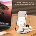 C40 Folding 3 in 1 MagSafe Magnetic Wireless Charger with LED Light, C40 - Image 4