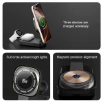C40 Folding 3 in 1 MagSafe Magnetic Wireless Charger with LED Light, C40 - Image 7