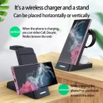B20A 15W Qi Wireless Charger 3-in-1 Vertical Stand Phone Holder for Samsung Watch / Galaxy Buds, B20A for Samsung - Image 6