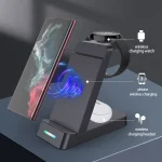 B20A 15W Qi Wireless Charger 3-in-1 Vertical Stand Phone Holder for Samsung Watch / Galaxy Buds, B20A for Samsung - Image 7