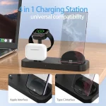 B25 8 Pin 4-in-1 Charging Stand Phone Holder for Apple Watch / AirPods, B25 for Apple - Image 8
