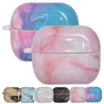 Marble Texture Glossy PC Earphone Protective Case, For Samsung Galaxy Buds3 / Buds3 Pro - Image 2