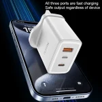 Yesido YC89 65W Type-C, USB, 8 Pin Reverse GaN Fast Charger with Type-C to 8 Pin Cable, YC89 - Image 9