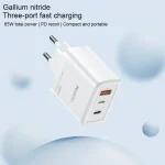 Yesido YC70 65W Type-C, USB, 8 Pin Reverse GaN Fast Charger with Type-C to 8 Pin Cable - Image 2