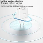 Yesido YC70 65W Type-C, USB, 8 Pin Reverse GaN Fast Charger with Type-C to 8 Pin Cable - Image 5