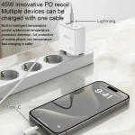 Yesido YC70 65W Type-C, USB, 8 Pin Reverse GaN Fast Charger with Type-C to 8 Pin Cable - Image 7