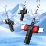 2 in 1 Flower Pattern Type-C and 8 Pin to 3.5mm Audio Adapter with Lanyard - Image 2