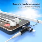 2 in 1 Flower Pattern Type-C and 8 Pin to 3.5mm Audio Adapter with Lanyard - Image 5