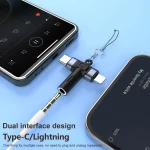 2 in 1 Flower Pattern Type-C and 8 Pin to 3.5mm Audio Adapter with Lanyard - Image 6