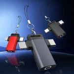 Classic Style Type-C and 8 Pin to 3.5mm Audio Adapter with Lanyard - Image 2