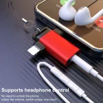 Classic Style Type-C and 8 Pin to 3.5mm Audio Adapter with Lanyard - Image 3