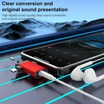 Classic Style Type-C and 8 Pin to 3.5mm Audio Adapter with Lanyard - Image 4