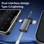 Classic Style Type-C and 8 Pin to 3.5mm Audio Adapter with Lanyard - Image 6