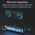 YCE-V279 10 in 1 USB-C Gaming Dock Station Hard Disk Enclosure with Detachable Fan, 10 in 1 - Image 3