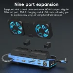 YCE-V279A 9 in 1 USB-C Gaming Dock Station with Detachable Fan, 9 in 1 - Image 3