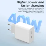 M160 PD 40W Dual Type-C Fast Charger, EU Plug, US Plug - Image 4