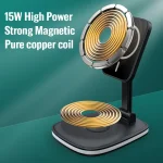 LXF-171 15W Multifunctional Desktop Folding Stand Magsafe Wireless Charger - Image 5