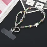 Mobile Phone Anti-lost Pink Green Bead Chain Short Lanyard