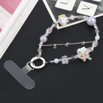 Mobile Phone Anti-lost Flower Block Bead Chain Short Lanyard