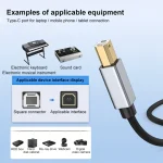 2 in 1 Type-C and 8 Pin to USB-B MIDI Instruments Printer Cable, Length: 1m, 1m - Image 3