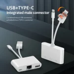 NK-107TL Pro USB-C / Type-C, 8 Pin, USB to 8 Pin, USB, RJ45 Multi-function Adapter, NK-107TL Pro - Image 2