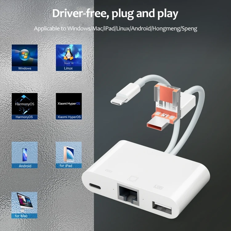 EDA007219401A_6.webp NK-107TL Pro USB-C / Type-C, 8 Pin, USB to 8 Pin, USB, RJ45 Multi-function Adapter, NK-107TL Pro - Image 7