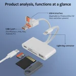 NK-108TL Pro USB-C / Type-C, 8 Pin, USB to USB-C / Type-C, USB, TF, SD Card Multi-function Card Reader Adapter, NK-108TL Pro - Image 3